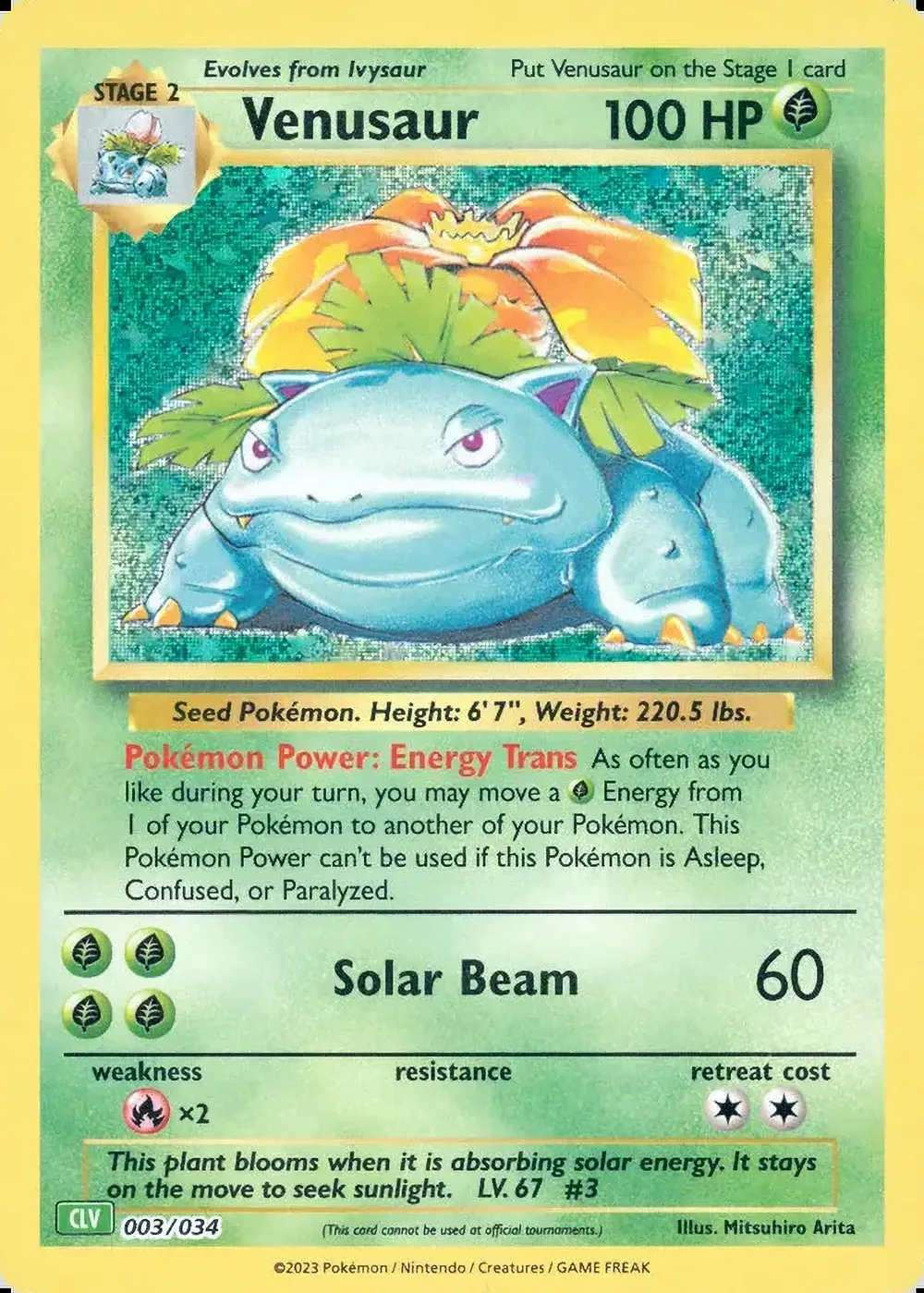 Venusaur — Pokémon TCG Classic - Venusaur #3 Pokémon card