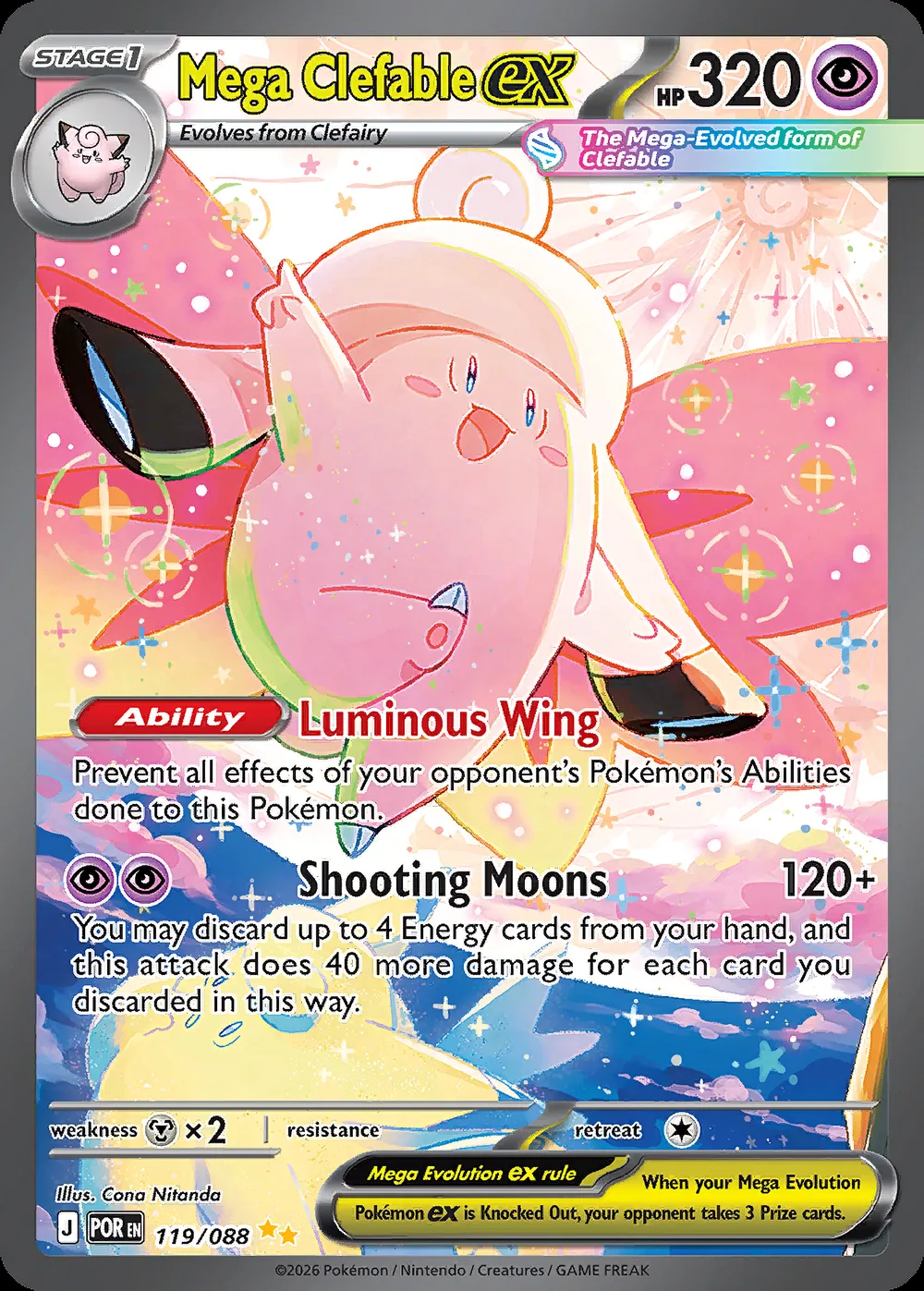 Mega Clefable ex — Perfect Order #119