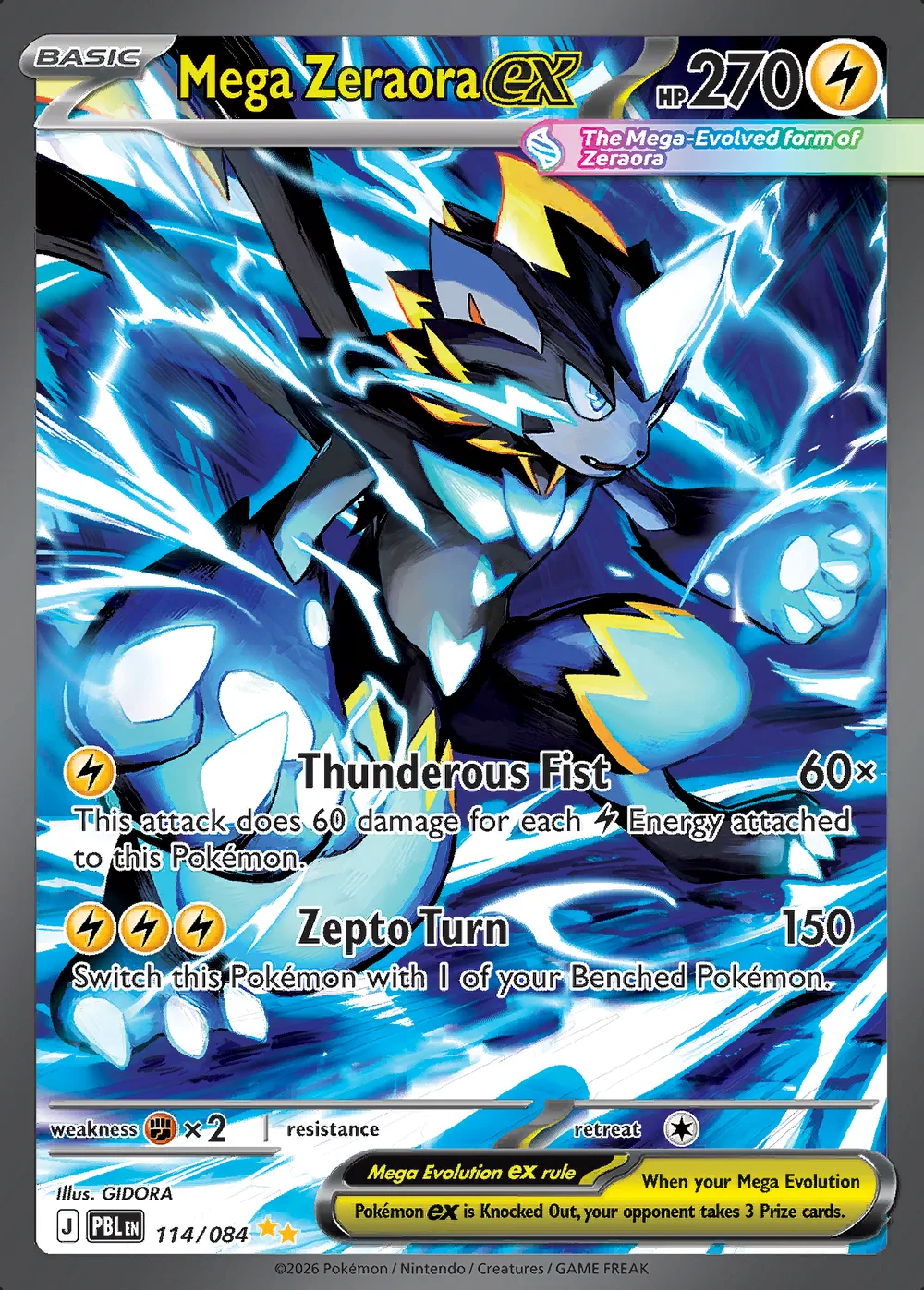 Mega Zeraora ex — Pitch Black #114