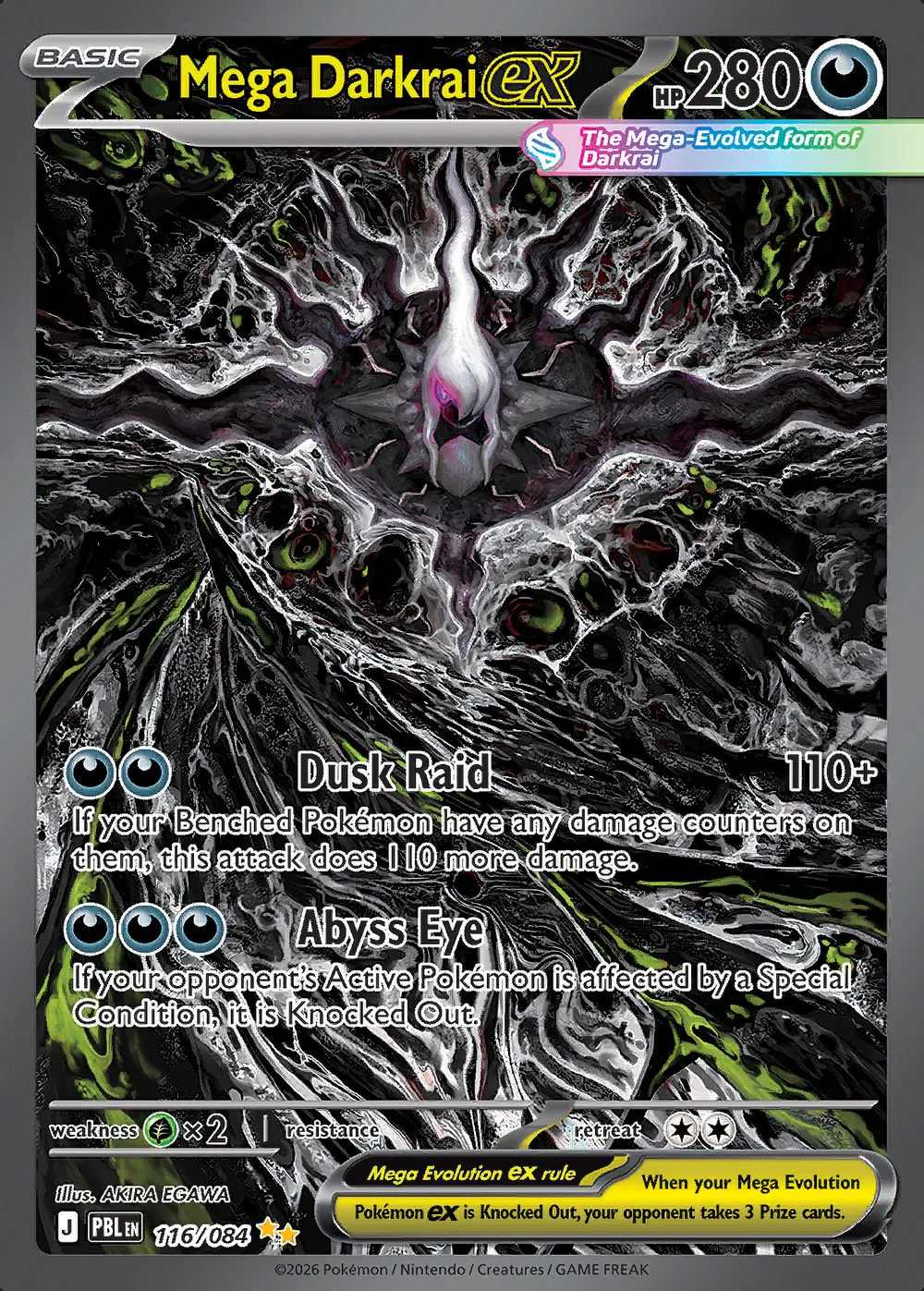 Mega Darkrai ex — Pitch Black #116 Pokémon card