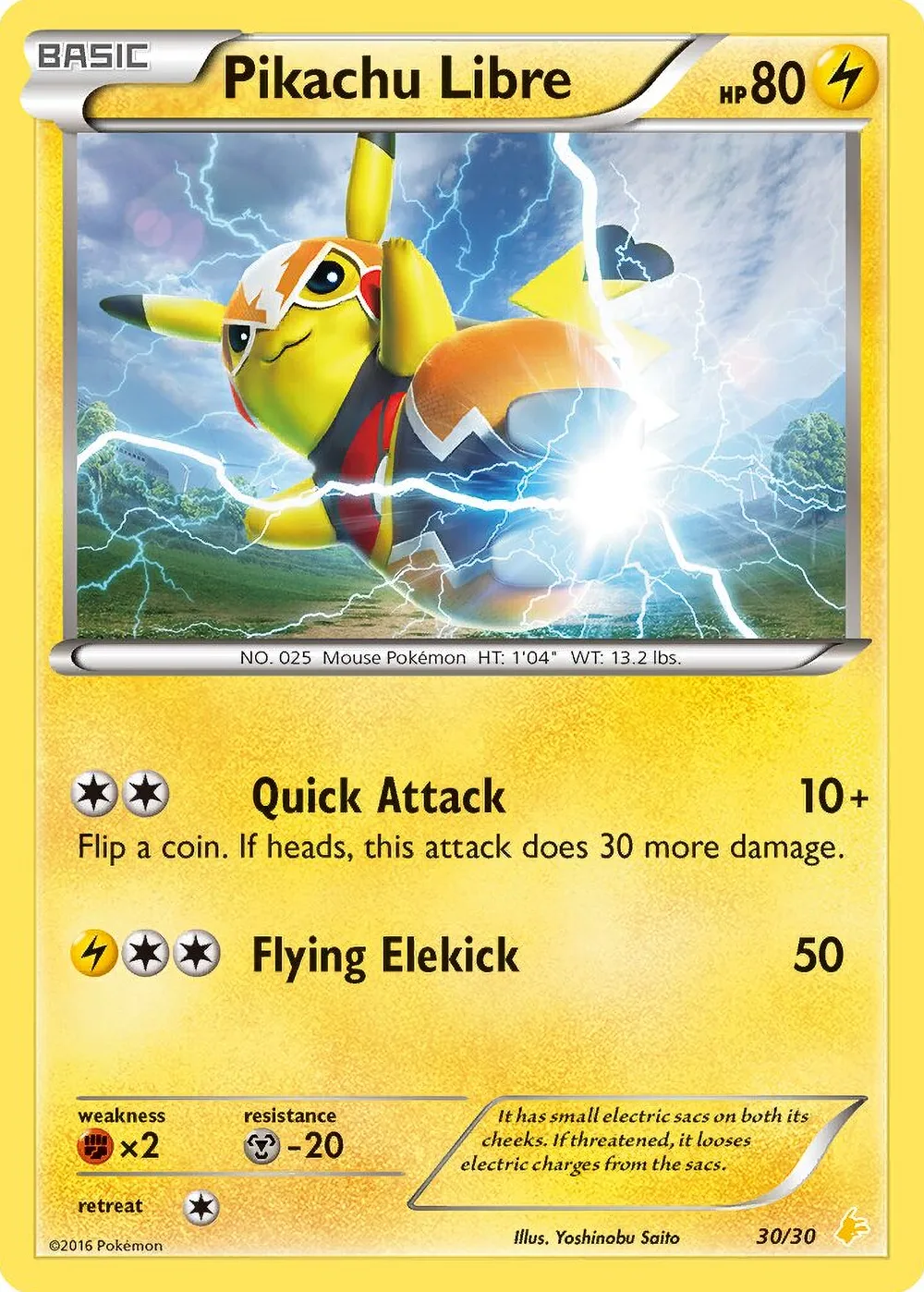Pikachu Libre — XY Trainer Kit Pikachu Libre #30 Pokémon card